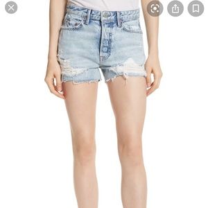 GRLFRND denim distressed shorts!